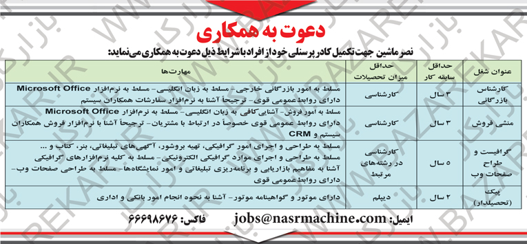استخدام گرافیست و طراح و کارشناس بازرگانی در شرکت فعال