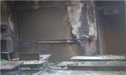 تصویر آتش سوزی مدرسه در پیرانشهر